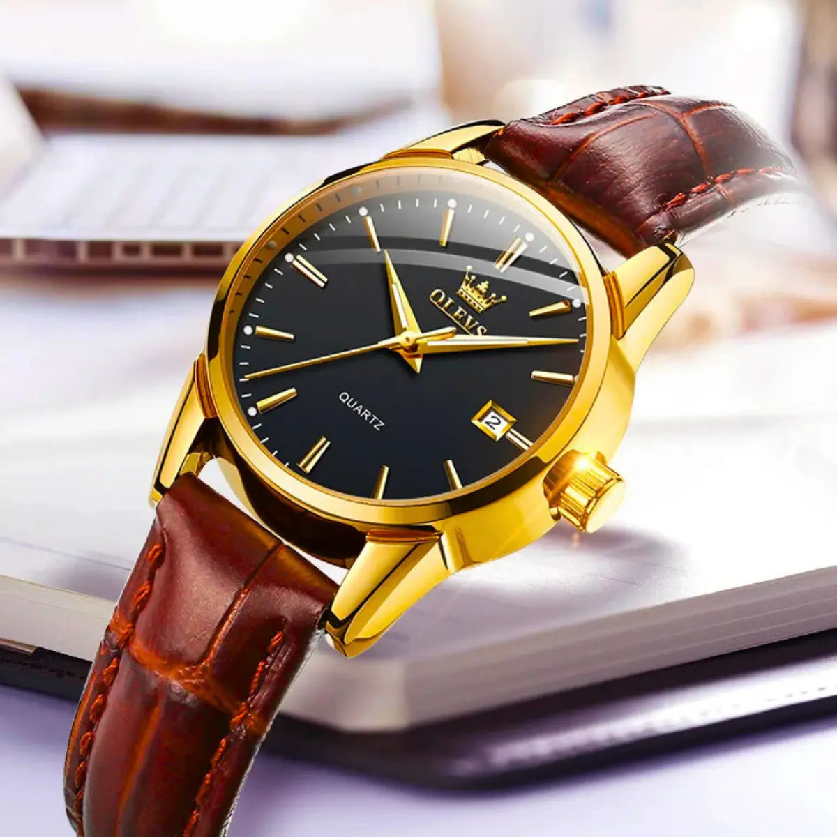 leather band watches ladies
