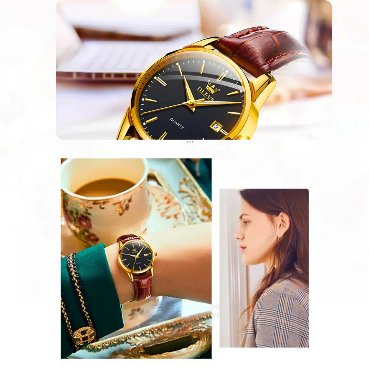 leather strap watch ladies